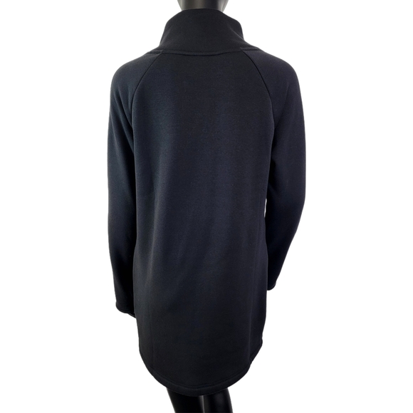 Athleta Cozy Karma ASYM Sweatshirt Dress Black Small﻿ - Picture 2 of 4